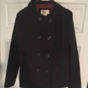 SO Women's Classic Black Pea Coat